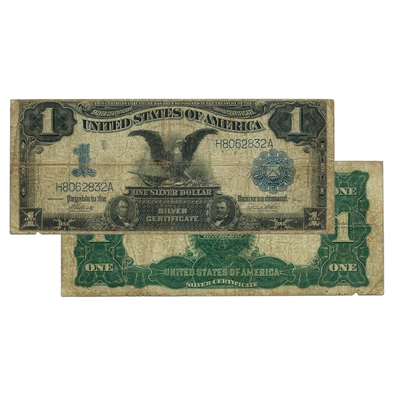 $1 1899 Black Eagle Silver Certificate Currency Note - Very Good Condition Collectible Bill