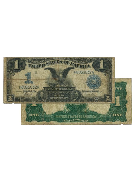 $1 1899 Black Eagle Silver Certificate Currency Note - Very Good Condition Collectible Bill