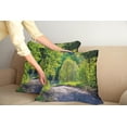 thumbnail image 2 of Ambesonne Spring Throw Pillow Cover 2 Pack, Path in Forest by Lake, 16", Lime Green Grey, 2 of 7