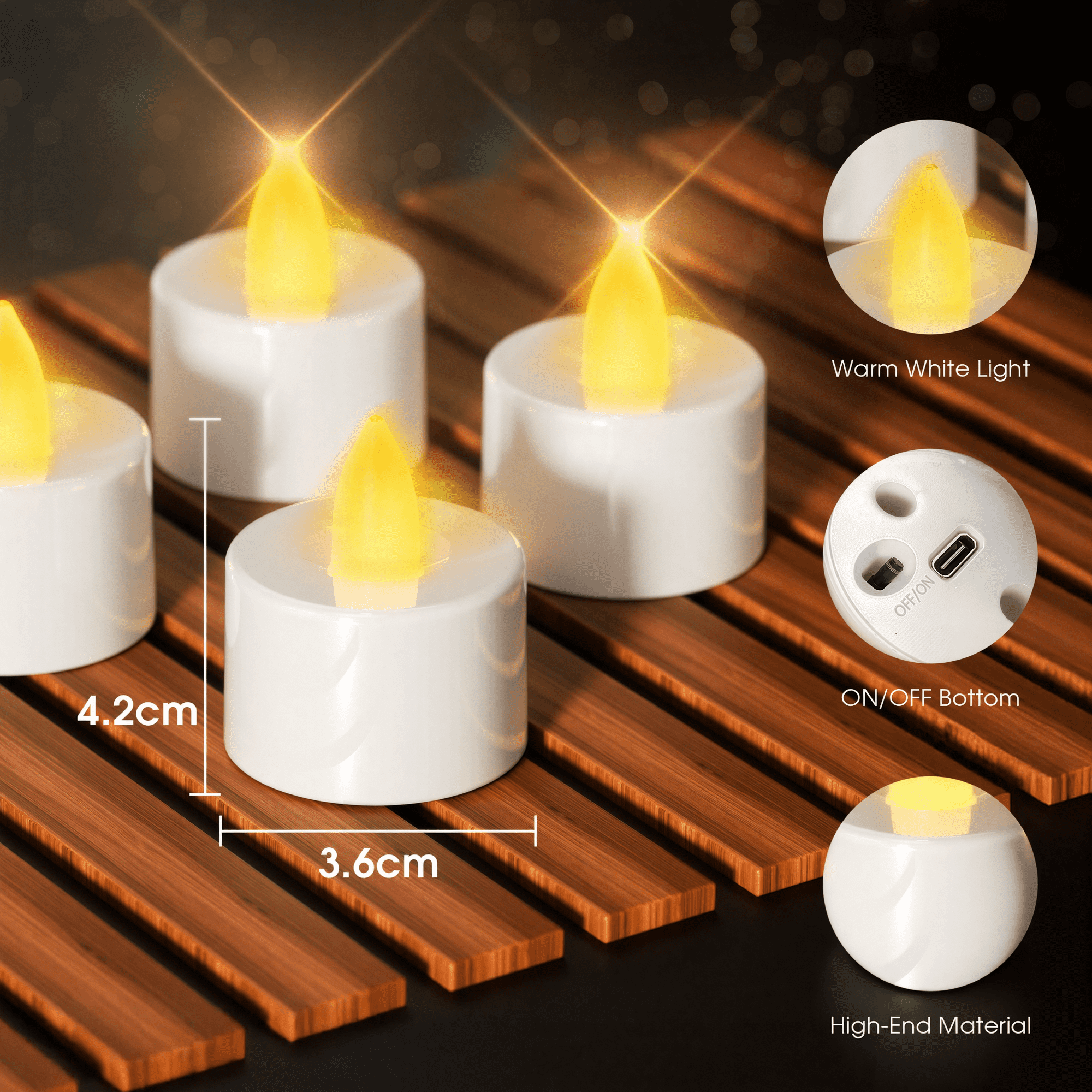 Flameless Candles, 12 Pack Rechargeable LED Lights with Remote Control & Charging Base Home Birthday Party Decorations