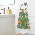 thumbnail image 3 of Yayeee 2 Pack Hand Towels for Bathroom 100% Cotton 16" x 28" Soft Absorbent Kitchen Towel, Orange Floral Garden, 3 of 7