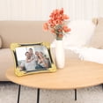thumbnail image 5 of REGALWOVEN Plated Picture Frame with Crystal for Wedding Shiny with Clear Glass Photo Frames for Tabletop Decor Gold and Black 7x10, 5 of 6