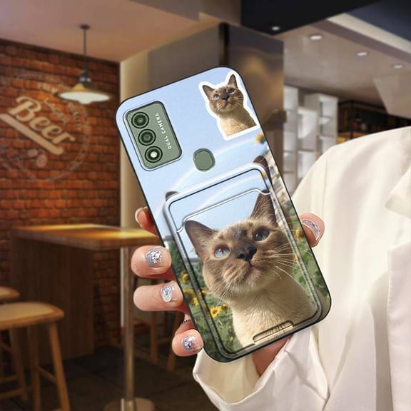 JNG-Phone Case For Wiko Voix/U616AT, Silicone Fashion Design Dog Cover Durable Card bag Dirt-resistant Full wrap Cat Card slot protective Soft case Anti-knock Cute Waterproof Card sleeve