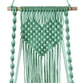 thumbnail image 3 of Estante flotante para colgar en la pared de macramé, soporte para colgar libros, organizador de almacenamiento para exteriores Verde perfecl Estante de pared de macramé, 3 of 7
