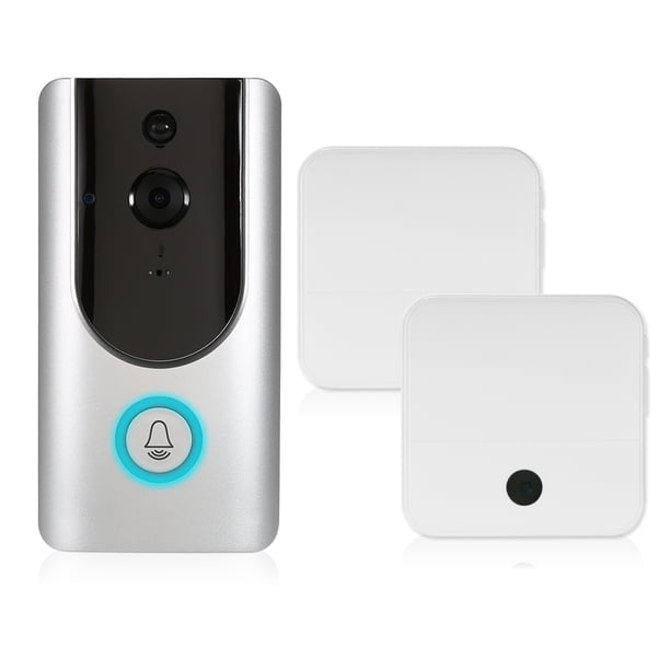 Sonnette Caméra HD 1080p Sans Fil Carillon Batterie 24 GHz Alarmes De Reconnaissance Pir Audio Bidirectionnel