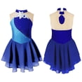thumbnail image 3 of Disfraz de patinaje y gimnasia con diamantes de imitación brillantes para niñas, Jersey de Ballet, vestido de baile lírico corporal, leotardo con dobladillo Irregular, vestido tutú, 3 of 5