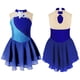 thumbnail image 3 of Traje de patinaje sobre hielo para niñas con brillantes diamantes de imitación, maillot de ballet, vestido de baile lírico con dobladillo irregular, vestido de tutú y leotardo, 3 of 5