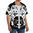 thumbnail image 4 of Disketp Men's Hawaiian Black Head Woman with Panda Hair Print Shirts Button Down Holiday Beach Shirts-XX-Large, 4 of 7