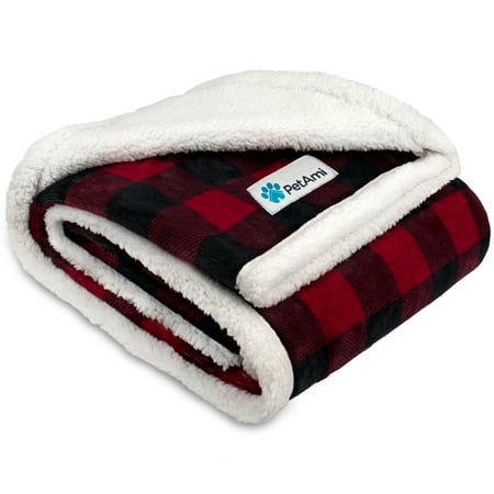 UPC: 0819594024688 | PetAmi Waterproof Dog Blanket For Small Medium Dog  Pet Puppy Blanket Couch Cover Protection  Sherpa Fleece Cat Blanket Couch Sofa Bed Furniture Protector Reversible Soft Washable 29×40 Checker Red