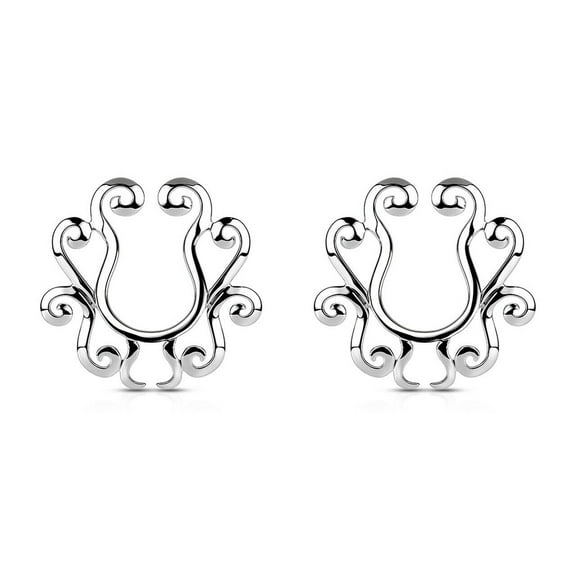 Nipple Clip non Piercing Faux ring Clip on Jewelry Sold as a pair