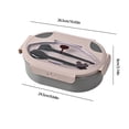 thumbnail image 2 of Nkmbld Lunch Box for Men, Large Capacity Double Layer Compartment Lunch Box, Reusable Lunch Food Containers for Work and Travel, BPA-Free, Gray, 2 of 8