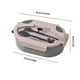 thumbnail image 3 of Utensilios de cocina, lonchera de gran capacidad con compartimentos de doble capa, moderna lonchera ovalada, portátil, calentable, con compartimentos, sin olor, fácil de limpiar, de plástico, cajas be, 3 of 9