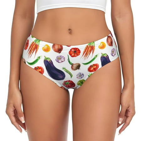 Womens Underwear - Eggplant vegetable No Show Seamless Underwear for Women  Soft Comfort Stretch Women s Panties  Hipster Ladies Panties Bikini Underwear Briefs