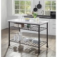 thumbnail image 3 of ACME Freyja Kitchen Island with Metal Shelves in White and Gray, 3 of 6