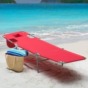 Ostrich The Original Chaise Beach Chair, Folding Reclining Outdoor Lounger, Lime Green