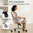 thumbnail image 6 of Aidoly Breathable Mesh Office Chair with Lumbar Support - Adjustable Swivel Desk Chair for Home & Professional Workspaces, Pink, 6 of 7