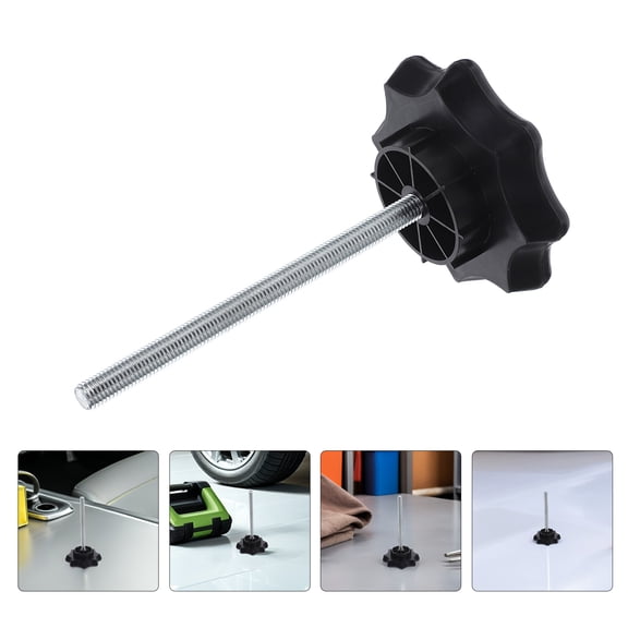 OUNONA 2-Pack Black Spare Tire Hold Down Bolts with Locking Clamps Universal Fit Car Mounting Hardware Accessories