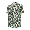 thumbnail image 2 of Balery White Daisies and Bee Printed Men’s Short Sleeve Polo Shirt, Midweight Men's Shirt,Golf Polo shirts -Medium, 2 of 9