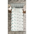 thumbnail image 3 of Ambesonne Retro Quilted Bedspread Set 2 Pcs, Arrow Pattern Horizontal, Twin Size, Grey Teal White, 3 of 3