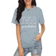 thumbnail image 3 of Gibobby Casual Playera de Manga Corta para Mujer Top moda para mujer, camisa con cuello redondo y estampado letras, camiseta informal manga corta con cuello redondo(Gris,M), 3 of 5