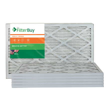 AFB Bronze MERV 6 14x24x1 Pleated AC Furnace Air Filter. Pack of 6 Filters. 100% produced in the