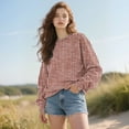 thumbnail image 2 of Holzkary Oversized Sweatshirt for Women Warm Soft Printed Shirt Winter Sweatshirts Tops Loose Fit Casual Long Sleeve Sweatshirt Comfy Fall Winter Outfits Clothes 2025 Fashion Red Xl, 2 of 7
