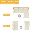 thumbnail image 5 of DWVO Patio Furniture Set, Outdoor Wicker Conversation Set of Sectional L-Shaped Sofa with Cushions and Coffee Table - Beige, 5 of 9