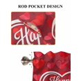 thumbnail image 6 of Valentine's Day Bathroom Window Curtain, Red Love Heart Romantic Minimalist Light Filtering Coffee Kitchen Curtains, Bedroom Living Room Curtains 2 Panel 84"x63", 6 of 6