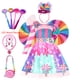 thumbnail image 2 of 2024 Purim Girls Rainbow Candy Carnival Costume Kids Cosplay Lollipop Princess Rainbow Dresses Headband Birthday Party Clothes, 2 of 4