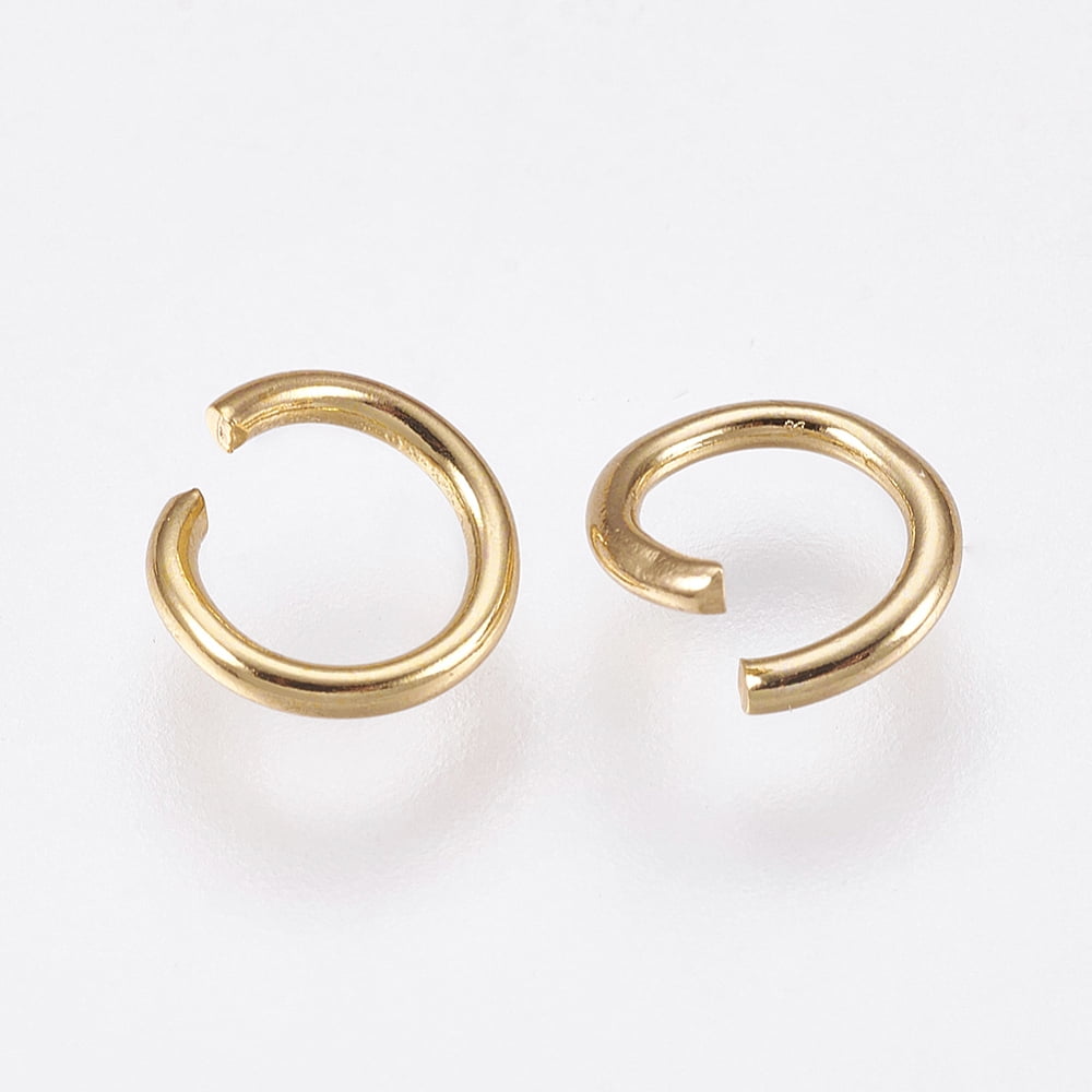 10000 pc 304 Stainless Steel Open Jump Rings Round for DIY Jewelry Crafting Real 24K Gold Plated 21 Gauge 5x0.7mm.DIY