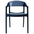 thumbnail image 3 of Luxury Commercial Living 32" Black Transparent Stackable Outdoor Patio Dining Arm Chair, 3 of 7
