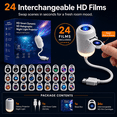 thumbnail image 2 of HD Smart Dynamic 5D Holographic Night Light Projector, Galaxy Projector Night Light with 24 Films, USB Plug and Play Star Projector with 360° Flexible Gooseneck for Bedroom Ceiling, 2 of 6