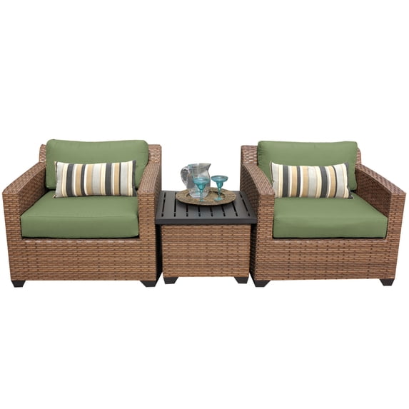 Tuscan 3 Piece Outdoor Wicker Patio Furniture Set 03a