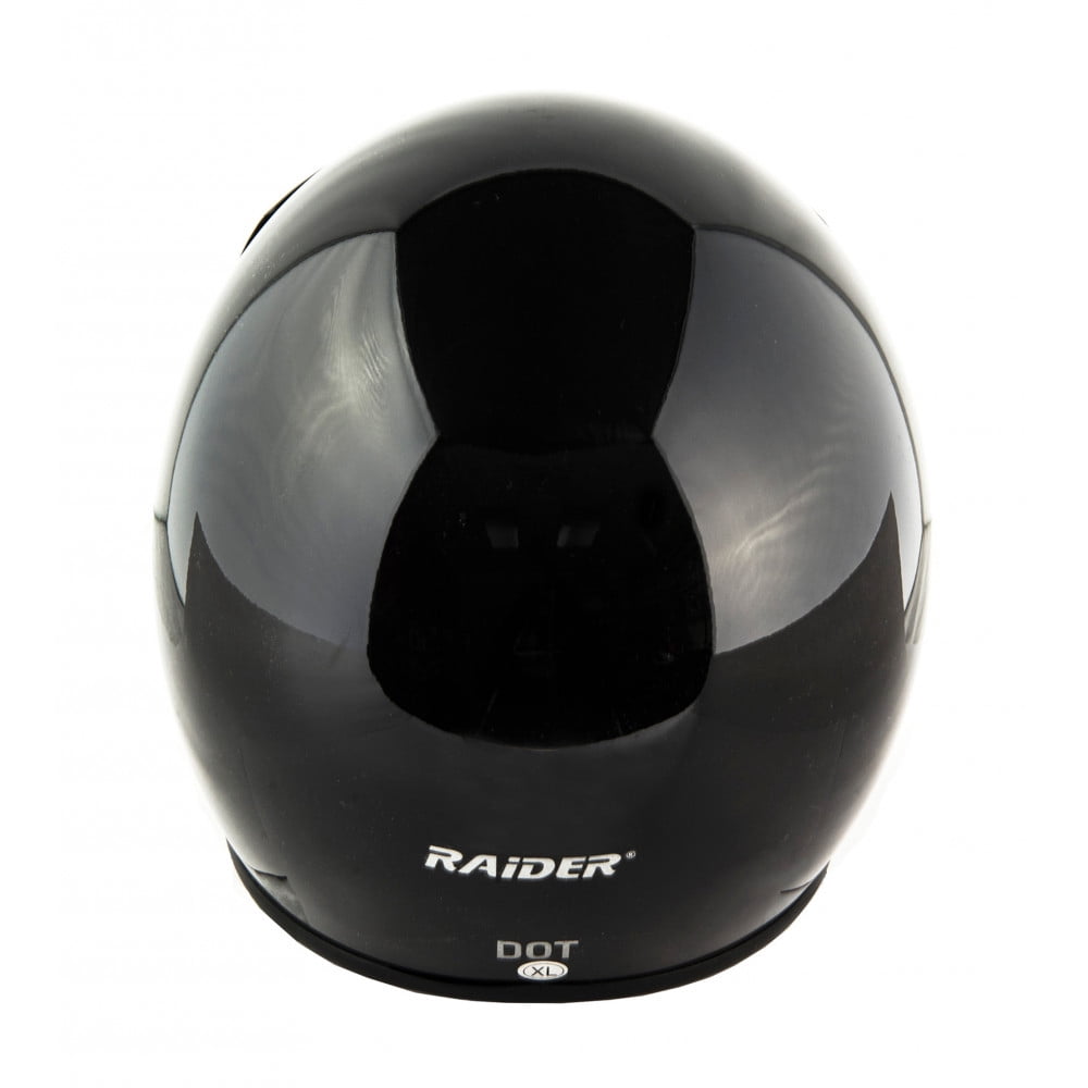 Raider Motorcycle Open Face Helmet DOT Approved / Gloss Black, Sizes XXS - 2XL