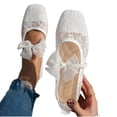 thumbnail image 4 of Bkhluea Women Lace Bow Mary Jane Flats Slip On Comfortable Footwear For Office Work Party Daily Casual Use, 4 of 7