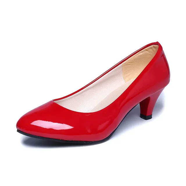 Zapatos de tacón bajo para mujer, calzado de tacón suave, para oficina, trabajo, boda y fiesta