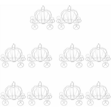 10 Pcs Iron Candy Box Candy Holder Pumpkin Carriage Centerpiece Wedding Wagon Fairytale Princess Centerpiece Décor Glass Slipper Metal Trim Box Collection White Baby