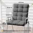 thumbnail image 3 of Outsunny Coussin de Chaise d'Extérieur avec Attaches, Capitonné à Boutons pour Jardin, Gris, 3 of 10