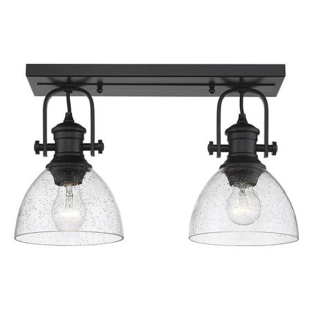 

2 Light Semi-Flush Mount-8.38 inches Tall and 17.88 inches Wide-Matte Black Finish-Seeded Glass Color Bailey Street Home 170-Bel-4161377