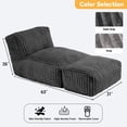 thumbnail image 7 of CQSXDA Modular Floor Chaise Lounge in Versatile Design - Convertible Sofa Bed for Multi-Scene, DARK GREY, 7 of 7
