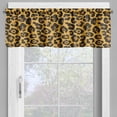 thumbnail image 2 of Ambesonne Leopard Print Valance Pack of 2, Natural Animal Skin, 54"X12", Earth Yellow Amber, 2 of 5