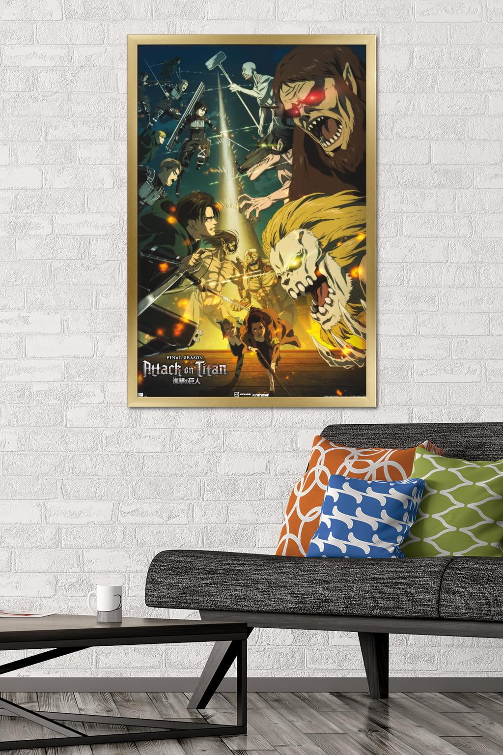 Attack on Titan: Season 4 - Key Visual 3 Wall Poster, 22.375" x 34" Framed