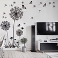 thumbnail image 1 of Vinilo decorativo FLORES DE DIENTE DE LEÓN negro (150x114 cm) I mariposa plantas rama de árbol I adhesivo adhesivo de pared para salón dormitorio cocina oficina adulto niño Vinilos decorativos, 1 of 5