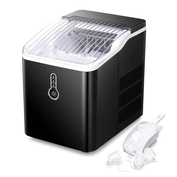 Self- Cleaning Function Ice Scoop and Basket，Stainless Steel Portable Ice Maker Cube Ice Maker Machine 9 Ice Cubes Per 5-8 Mins 27 lbs in 24 hrs SOOPYK Ice Makers Countertop 