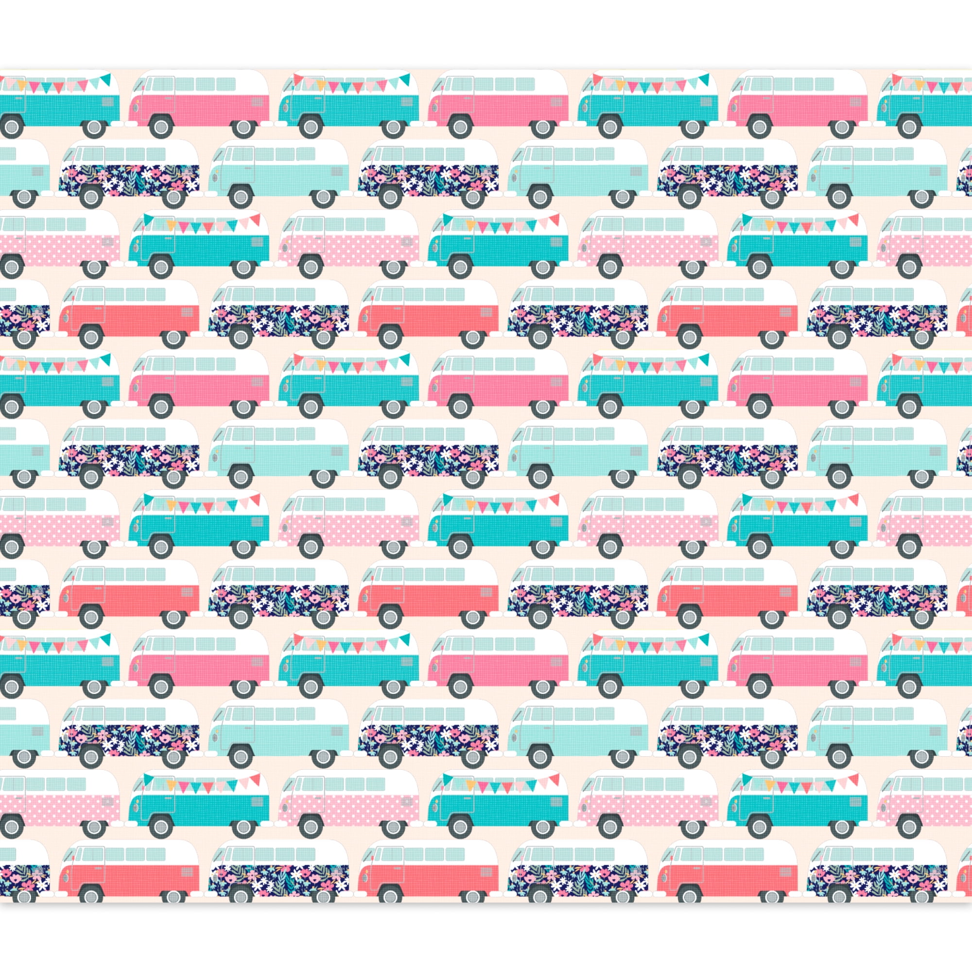 Create It 18"x21" Cotton Campers Precut Sewing & Craft Fabric, Pink 10 Pieces