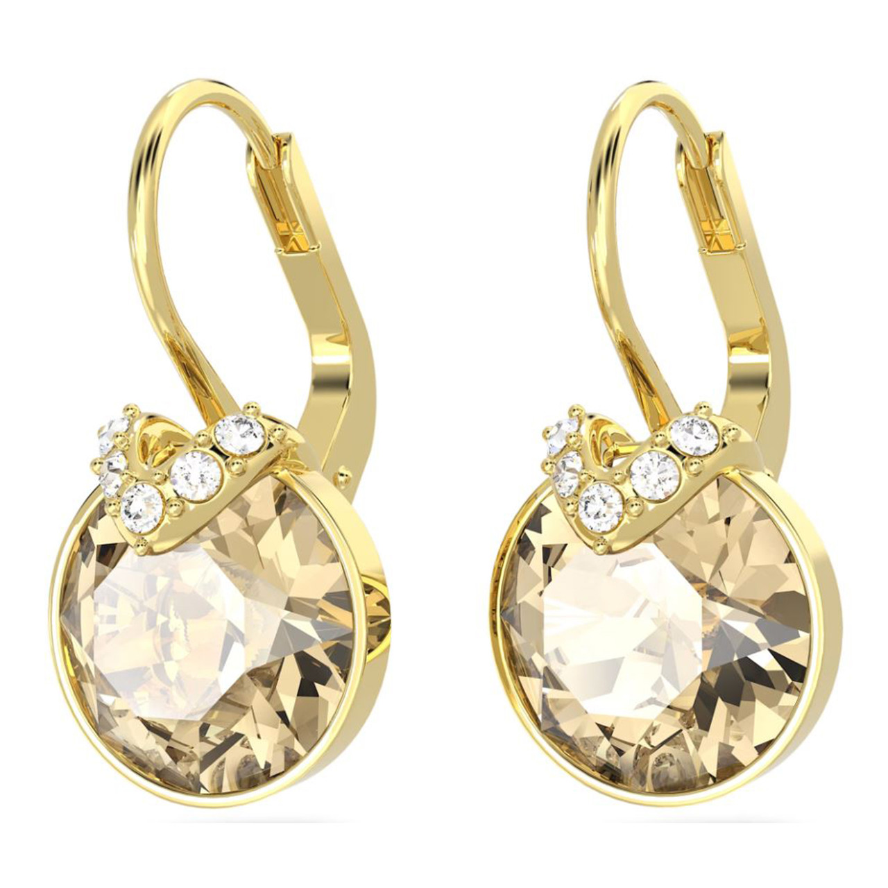 Swarovski Bella V drop earrings Round cut, Gold tone, Gold-tone plated 5662093