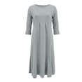 thumbnail image 5 of DHFJKG Wedding Guest Dresses For Women Casual Summer Dress 3/4 Sleeve Crew Neck Solid Color Flowy Swing A-Line Midi Dress Daily Wear Trendy Dresses, 5 of 5