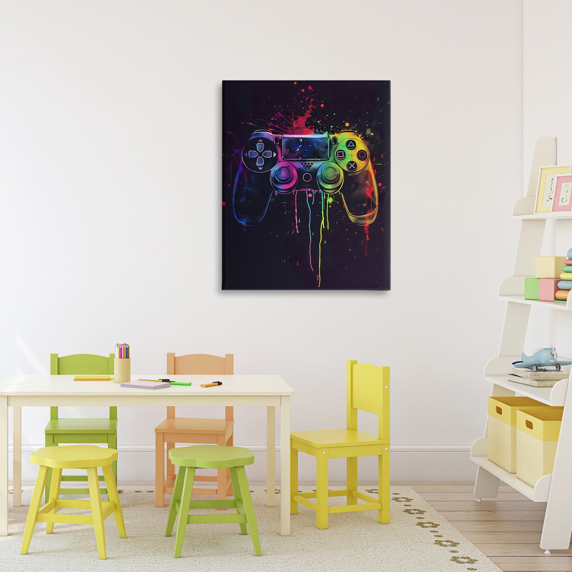 Stupell Industries Rainbow Glow Gaming Controller Canvas Wall Art, design by Creative Studio