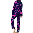 thumbnail image 3 of Fancifize Valentine's Day Pajamas for Women Long Sleeve Button Down Sleepwear Love Heart Print Soft Loungewear Pjs Set Festival Party Matching Pajamas, 3 of 7