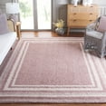 thumbnail image 5 of SAFAVIEH Border & Stripe Hyram Bordered Shag Area Rug, Pink/Ivory, 9' x 12', 5 of 5